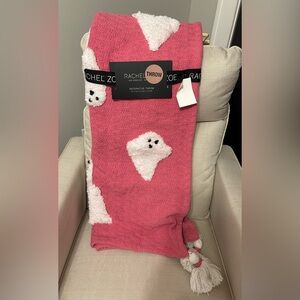 NWT Rachel Zoe Throw Blanket GHOST 50 x 60 Pink Very Rare Halloween Decor